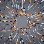 Vivid 3D rendering of dynamic colorful ribbons forming a square in abstract digital art.